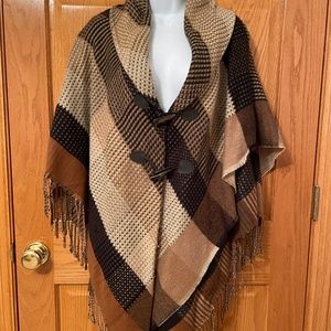 Beautiful Brown and Tan Shaw One Size Fits Most